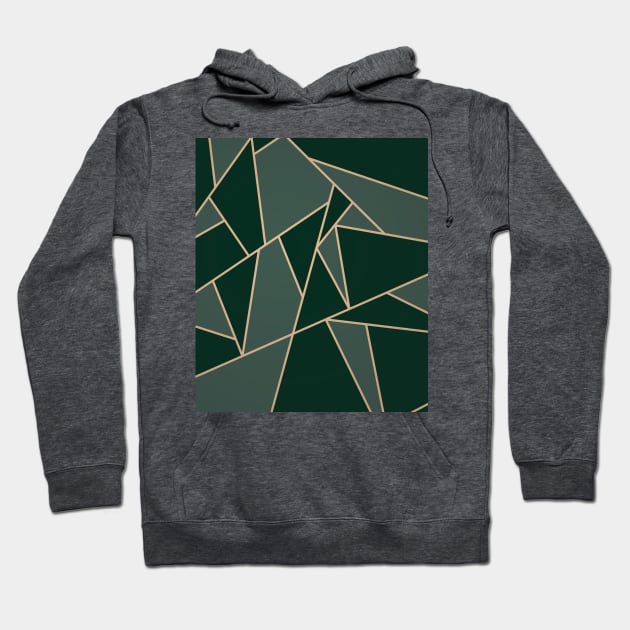 Midnight Green Art Deco Pattern Hoodie by B A Y S T A L T